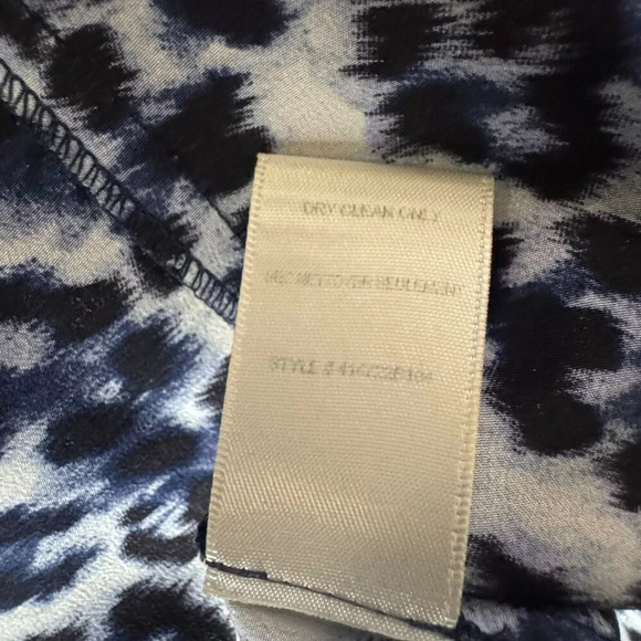Rebecca Taylor size 2 blue leopard print silk blouse long sleeves - Picture 6 of 9